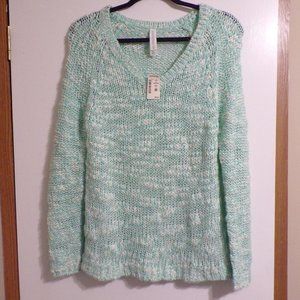Aeropostale Women’s Medium Mint Knit Sweater Long